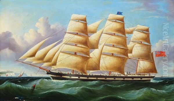 The Four-master George Town At Sea Under Full Sail - view 1