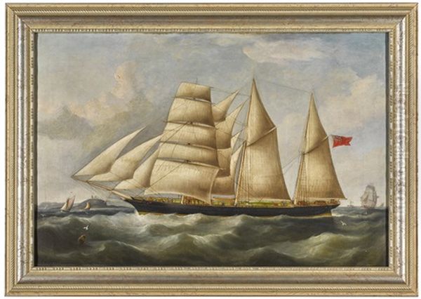 A British-registered Barquenitne Running Down The Irish Sea Past Cork - view 1