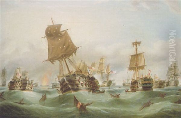 The Battle Of Trafalgar, Late In The Day - view 1