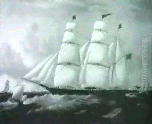 Portrait Of The Ship Havanna Flying British Flag Just Out Of Port by William Barnett Spencer