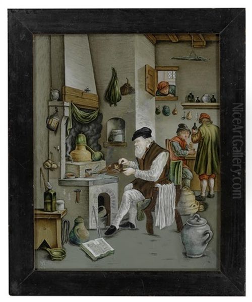 A Reverse-painted Glass Picture By Nikolaus Michael Spengler - view 1