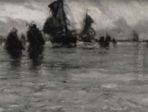 A Beach Scene, Holland by Franck Spenlove-Spenlove