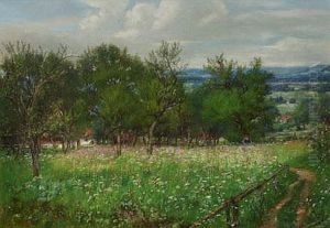 Blumenwiese Mit Figurenstaffage by Johann Sperl