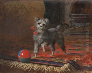 Schnauzer Mit Roter Schleife by Heinrich Sperling