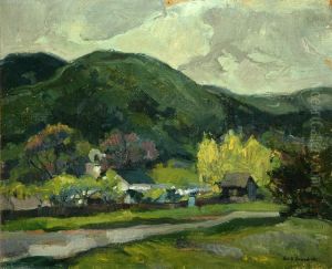 Houses In A California Landscape by George Kennedy Brandriff
