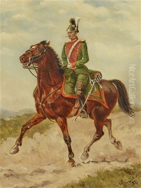Officer On Horseback - view 1