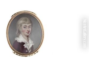 The Hon. Thomas Dawson (c.1771-1787), Wearing Plum Jacket With Pearl Buttons, White Waistcoat And Chemise With Frilled Edge To His Collar, His Blond Hair Worn To His Shoulders by Henry Spicer