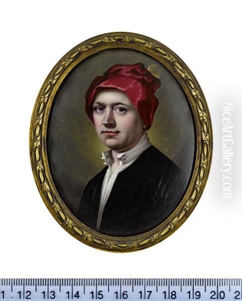 George Mercer, Wearing Black Coat, White Chemise And Red Cap With Gold Plume - view 1