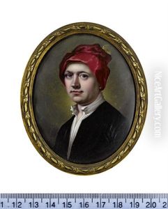 George Mercer, Wearing Black Coat, White Chemise And Red Cap With Gold Plume