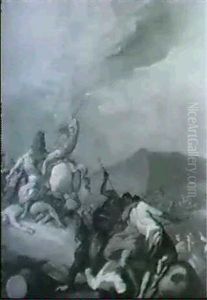 Reiterschlacht In Gebirgslanschaft by Franz Joseph Spiegler