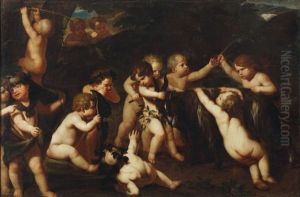 Putti Necken Eine Ziege by Karel Philips Spierincks