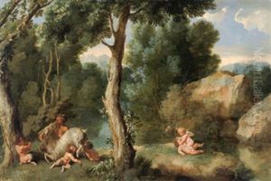 Landschaft Mit Satyr Und Spielenden Putten