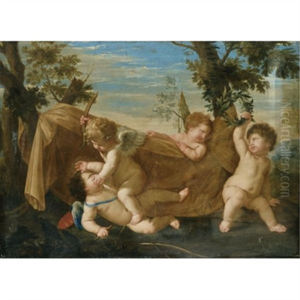 An Allegorical Scene With Putti Fighting - view 1