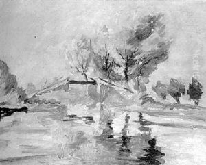 Landschaft Mit See Und Brucke by Otto Wolfgang Spies