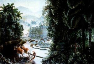 Sawahlandschaft Mit Gunung Agung