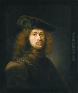 Portrait Of A Man, Head And Shoulders, Wearing A Cap And Chain