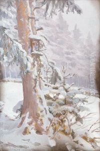 Kraj Lesa V Zime by Jaroslav Spillar
