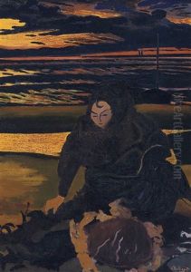 Femme De Pecheur Avec Un Crabe Geant by Leon Spilliaert
