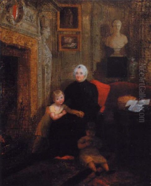 Portrait Of Sarah Tighe (ne Fownes) And Her Two Kelly Grandchildren - view 1