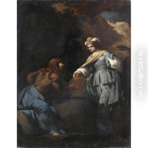 Cristo E La Samaritana by Giovanni Battista Spinelli