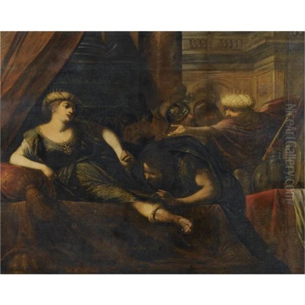 Ammon Asking For Esther's Forgiveness Before Ahasuerus - view 1