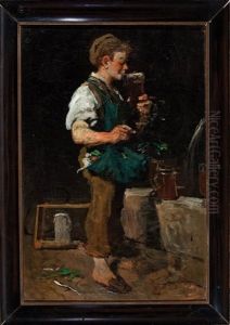 Boy Drinking A Stein Of Beer by Emmanuel Spitzer