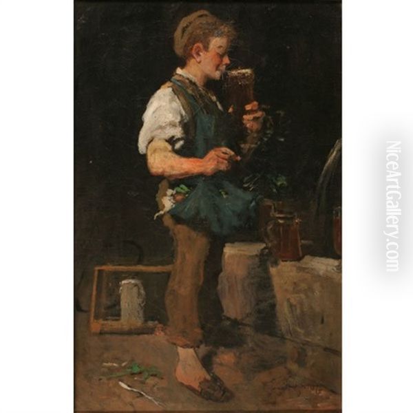 End Of The Day: Boy Sipping For A Beer Mug - view 1