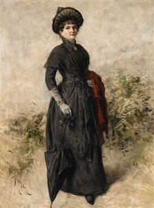 Portrait Of A Lady In A Black Dress by Emmanuel Spitzer