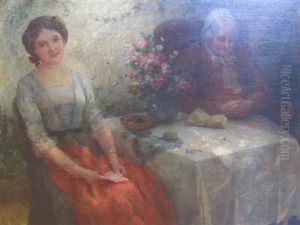 Personnages Sur Terrasse Ombragee by Emmanuel Spitzer