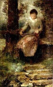 Frau In Der Laube by Emmanuel Spitzer