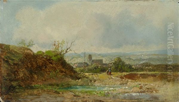 Landscape With Romanesque Village Church - view 1