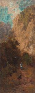 Der Dunkle Weg In Die Schlucht by Carl Spitzweg