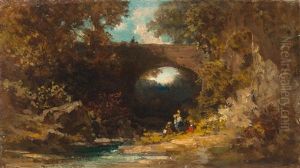 Landschaft Mit Brucke by Carl Spitzweg