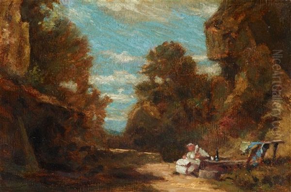Monk In A Rocky Landscape - view 1