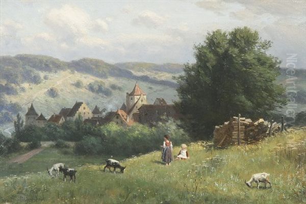Kinder Mit Ziegen Bei Sommerhausen Am Main - view 1