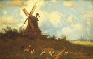 Landschaft Mit Windmuhle Landschaft Mit Windmuhle