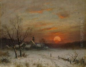 Winterlandschaft Im Abendlicht by August (Karl Martin A.) Splitgerber