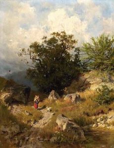 Madchen Mit Kind Auf Dem Rucken In Wiesenlandschaft Madchen Mit Kind Auf Dem Rucken In Wiesenlandschaft