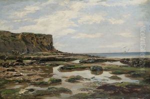 Coast At The English Channel by Eduard Spoerer