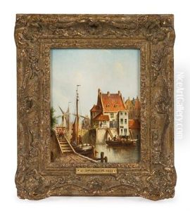 Canal Scenes (2 Works) by Jan Jacob Spohler