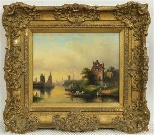 De Aanlegplaats Voor Veerpont Bij Een Dorp