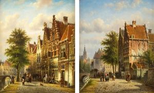 Boating On The Canals by Johannes Franciscus Spohler