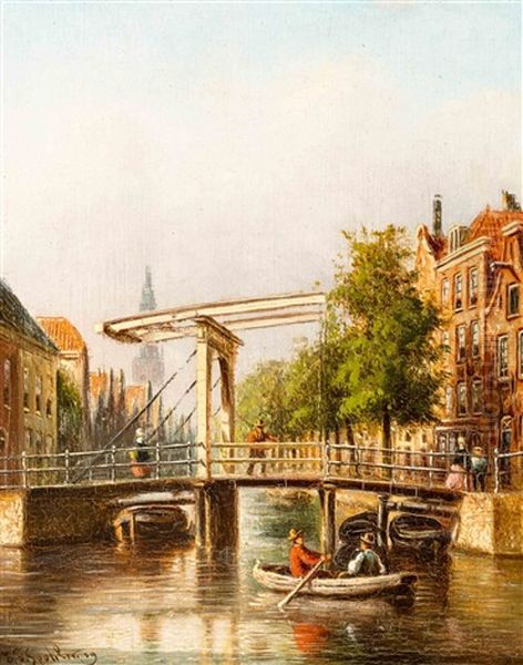 A) View On The Staalmeestersbrug In Amsterdam With The Zuiderkerk In The Distance B) View On A Ship Lock In A Dutch Harbour - view 1