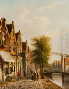 The Palmgracht In Amsterdam by Johannes Franciscus Spohler