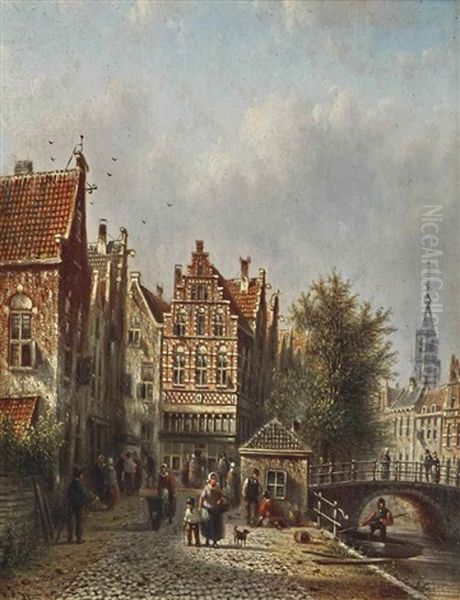 A Capriccio View Of A Sunlit Street In Amsterdam - view 1