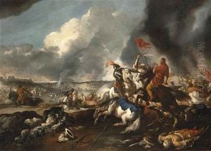 Scontro Di Cavalieri Turchi E Cristiani