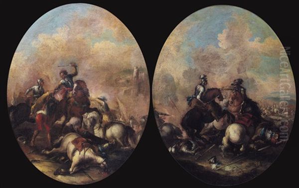 Scontri Tra Cavalieri In Battaglia (pair) - view 1