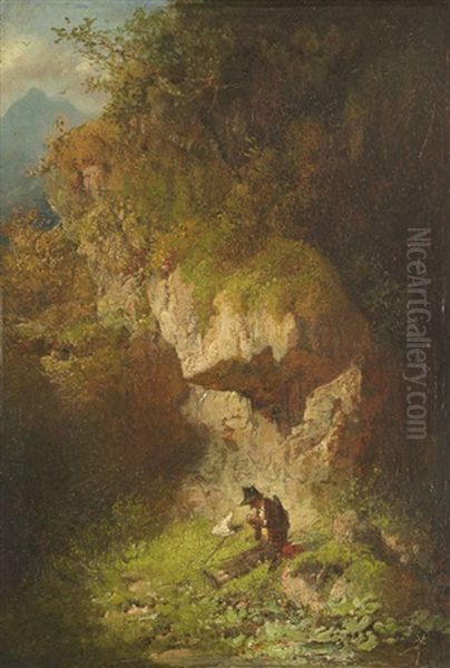 Der Schmetterlingsjager Im Gebirge - view 1