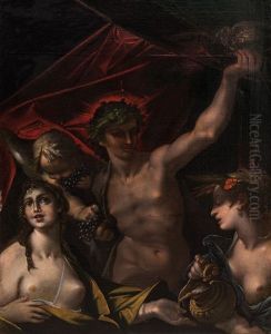 Bakchus, Venuse A Ceres by Bartholomaeus Spranger