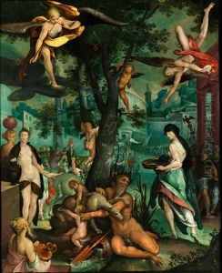 Romulus Und Remus Mit Der Vestalin Tuccia by Bartholomaeus Spranger